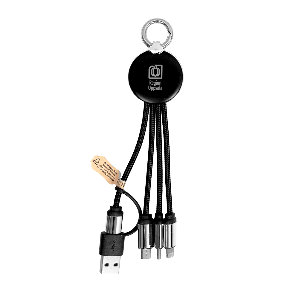 Laddkabel Multi Kort Återvunnen - Light Up-gravyr